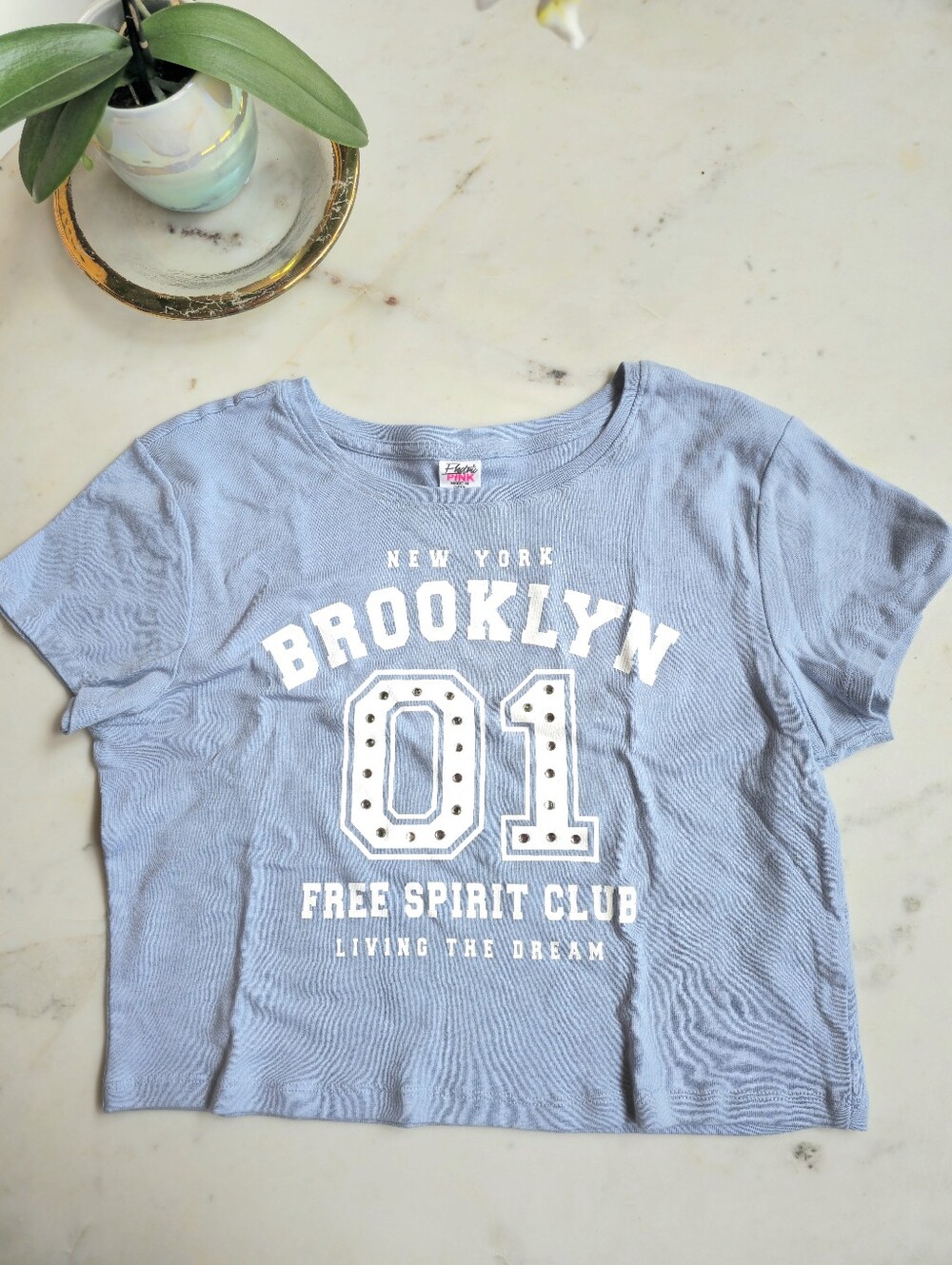 Electric Pink Brooklyn Spirit Club Crop Tee Size XL